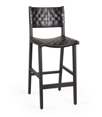 coral leather bar chair image 1