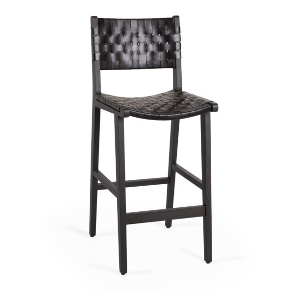 coral leather bar chair image 1